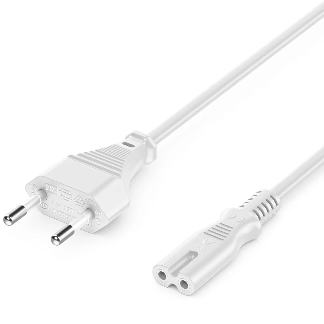 deleyCON Cavo di Alimentazione Europlug a Presa C7, 2m - Bianco - immagine 1