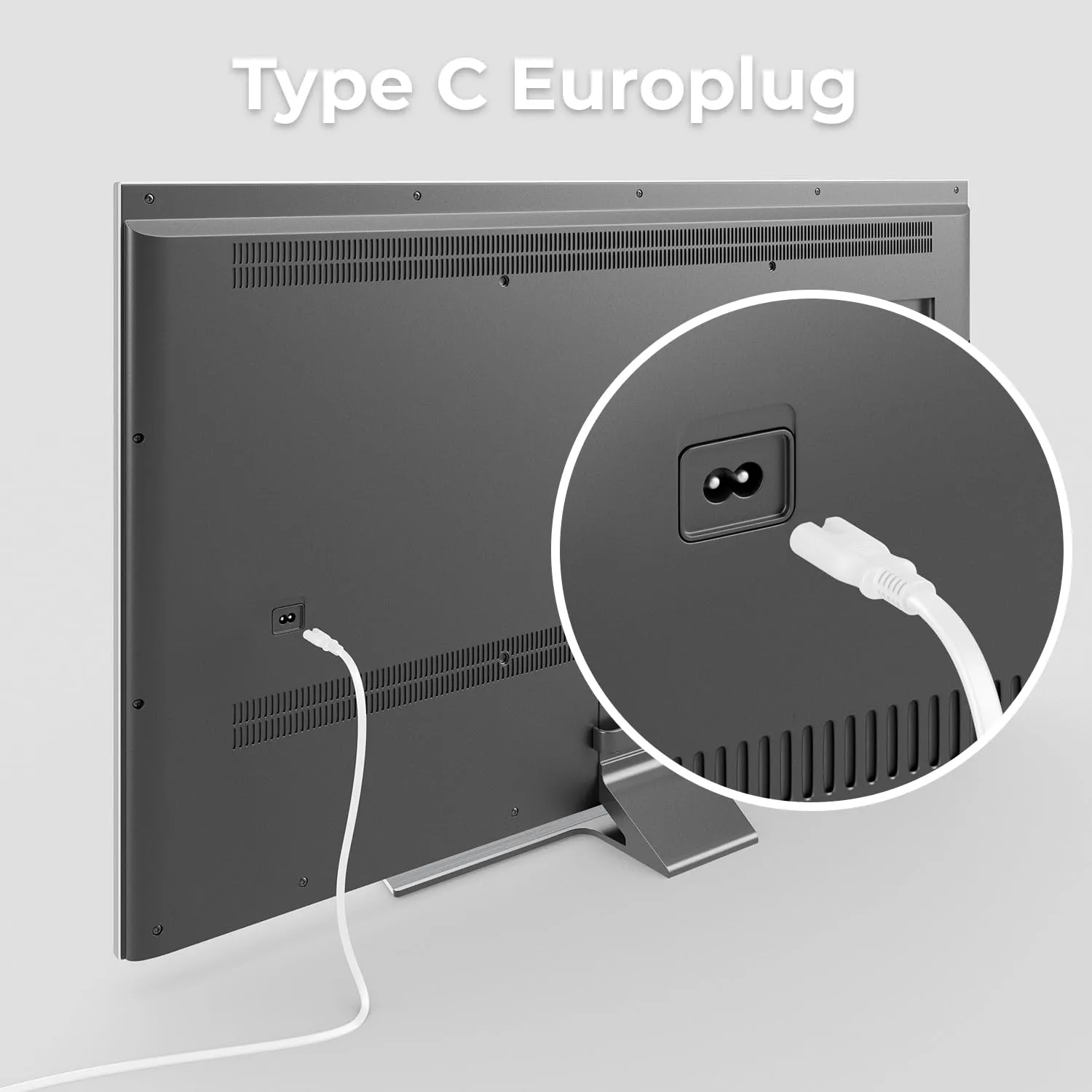 deleyCON Cavo di Alimentazione Europlug a Presa C7, 2m - Bianco - immagine 7