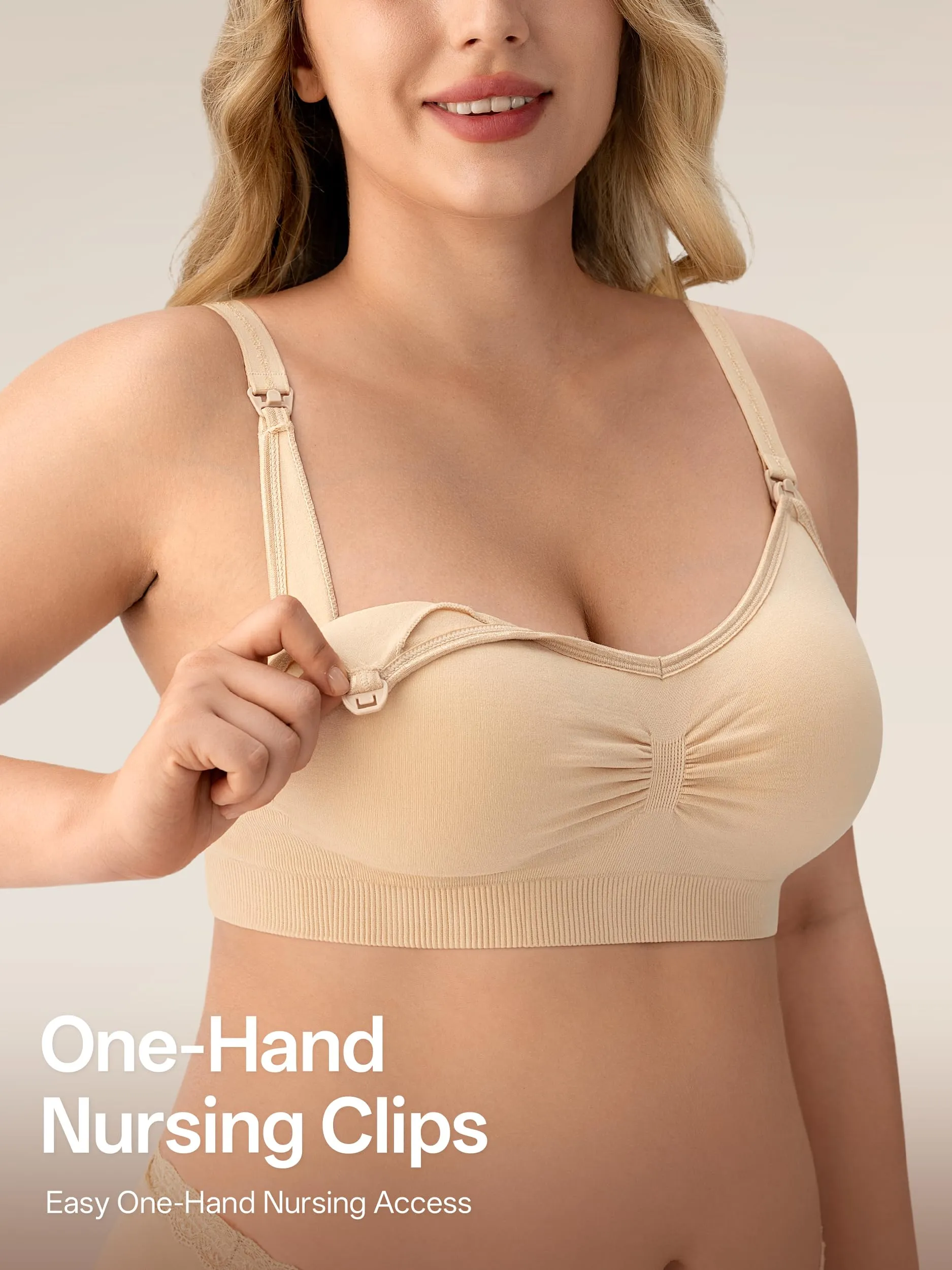 HBselect Reggiseno Allattamento con Estensione, Set da 3 Pezzi, XL - immagine 2