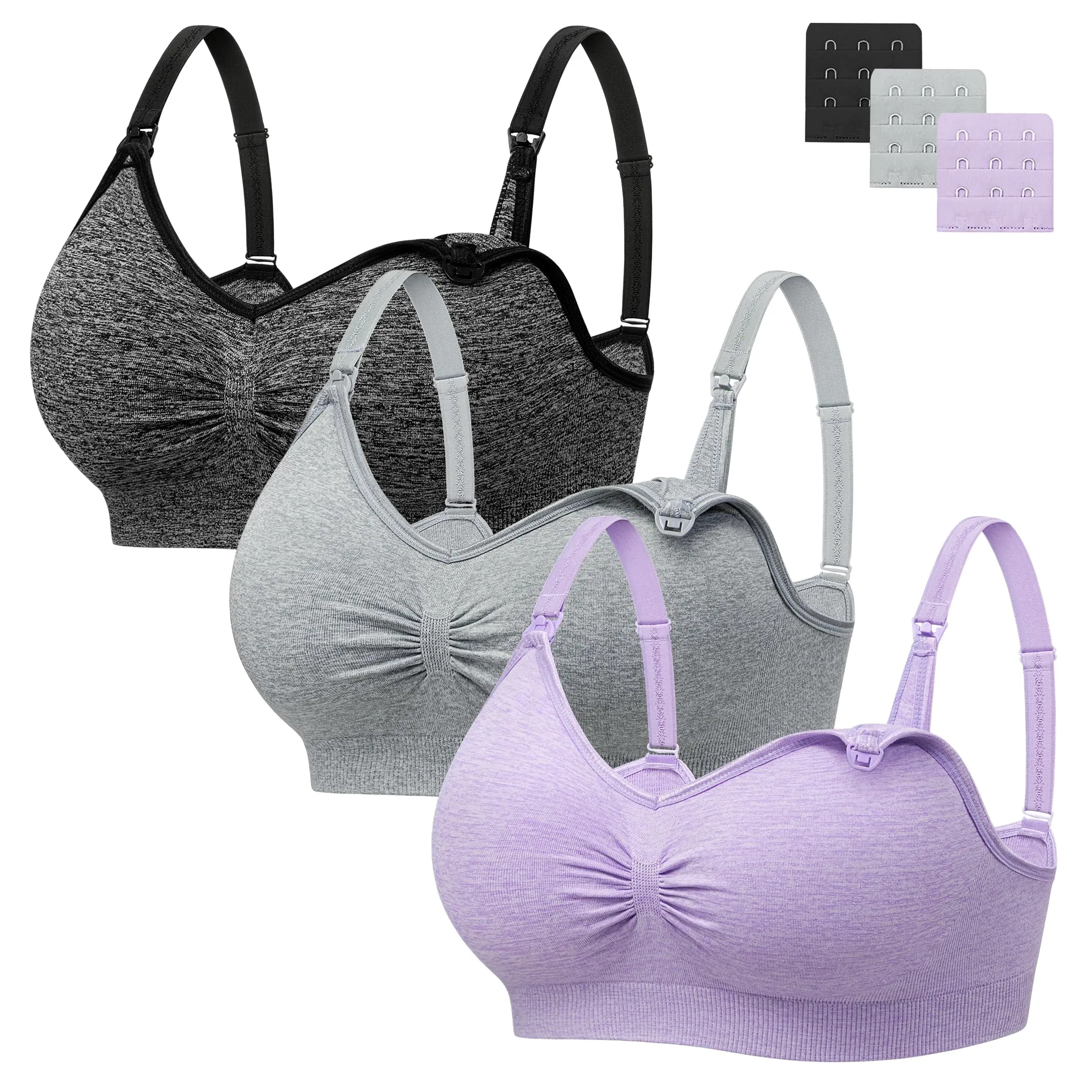 HBselect Set 3 Reggiseni Allattamento con Estensioni, Donna - immagine 1