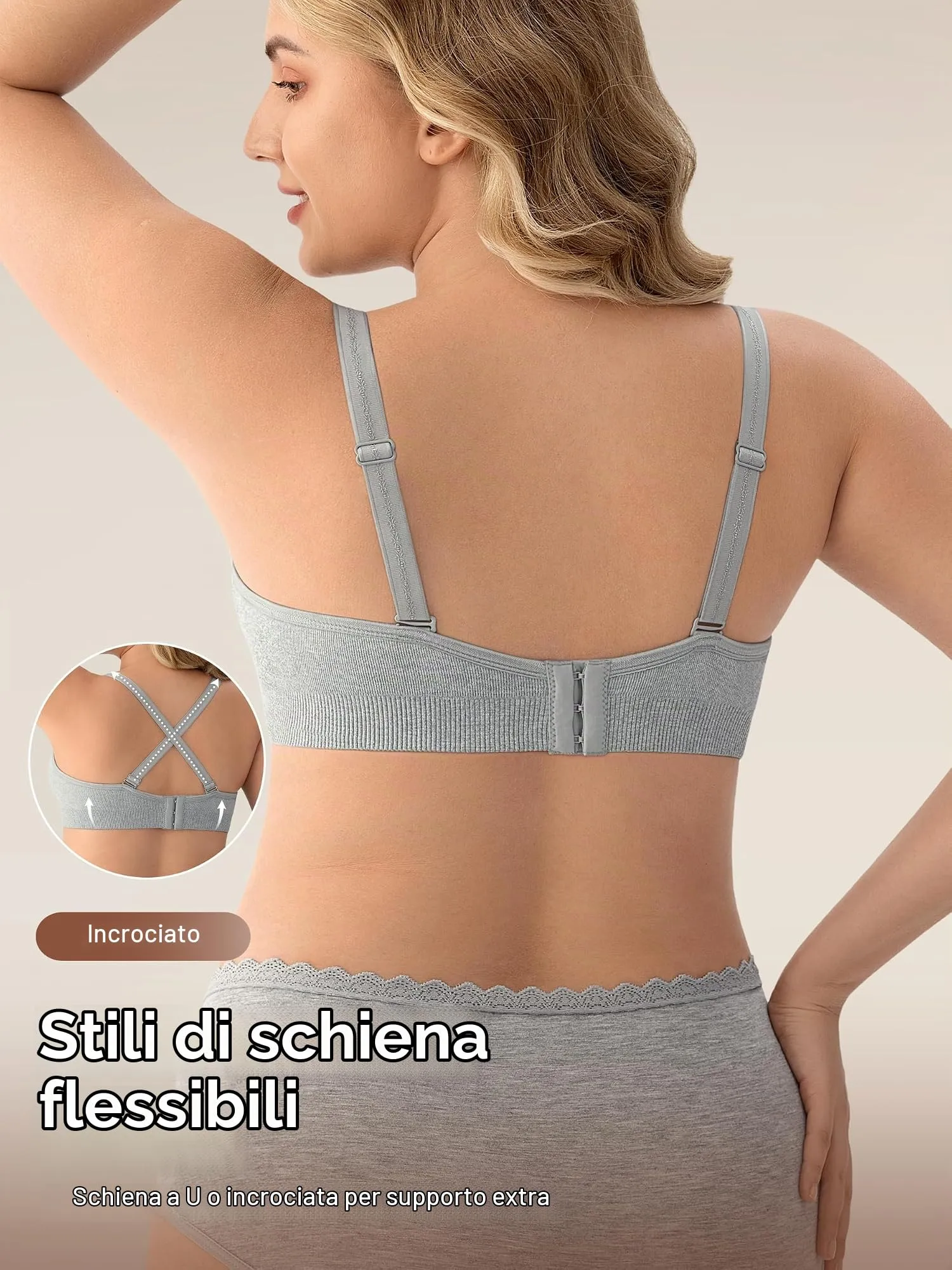 HBselect Set 3 Reggiseni Allattamento con Estensioni per Donna - immagine 4