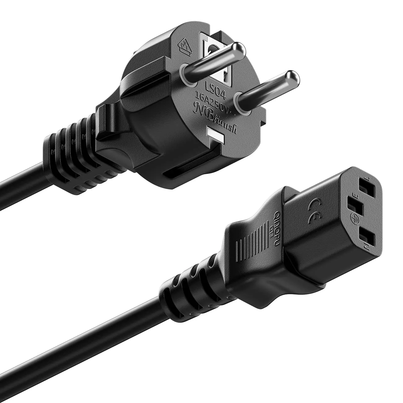 deleyCON Cavo Alimentazione 2m Spina Tipo F a Presa C13 - Nero - immagine 3