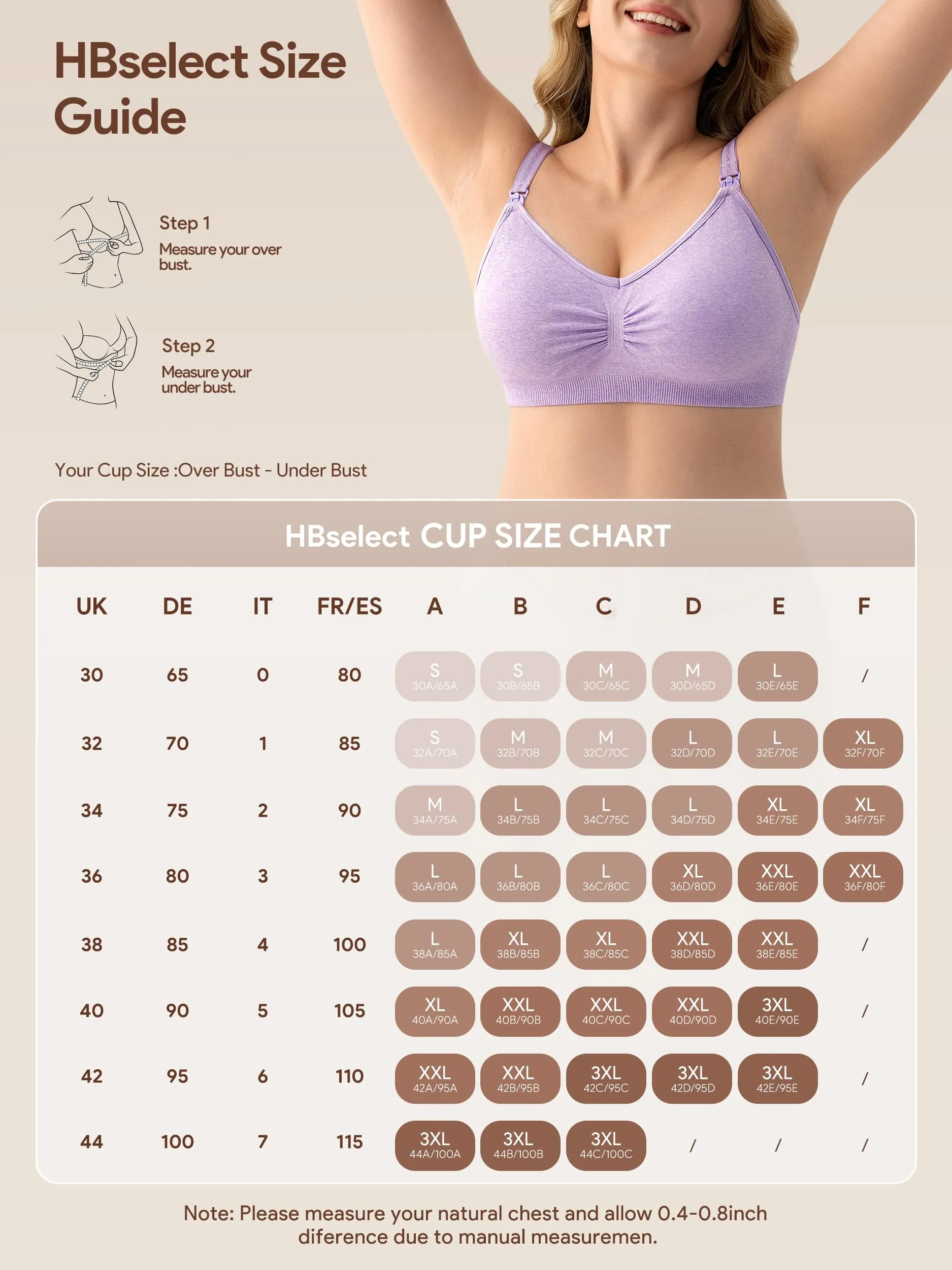 HBselect Set 3 Reggiseni Allattamento con Estensioni per Donna - immagine 6