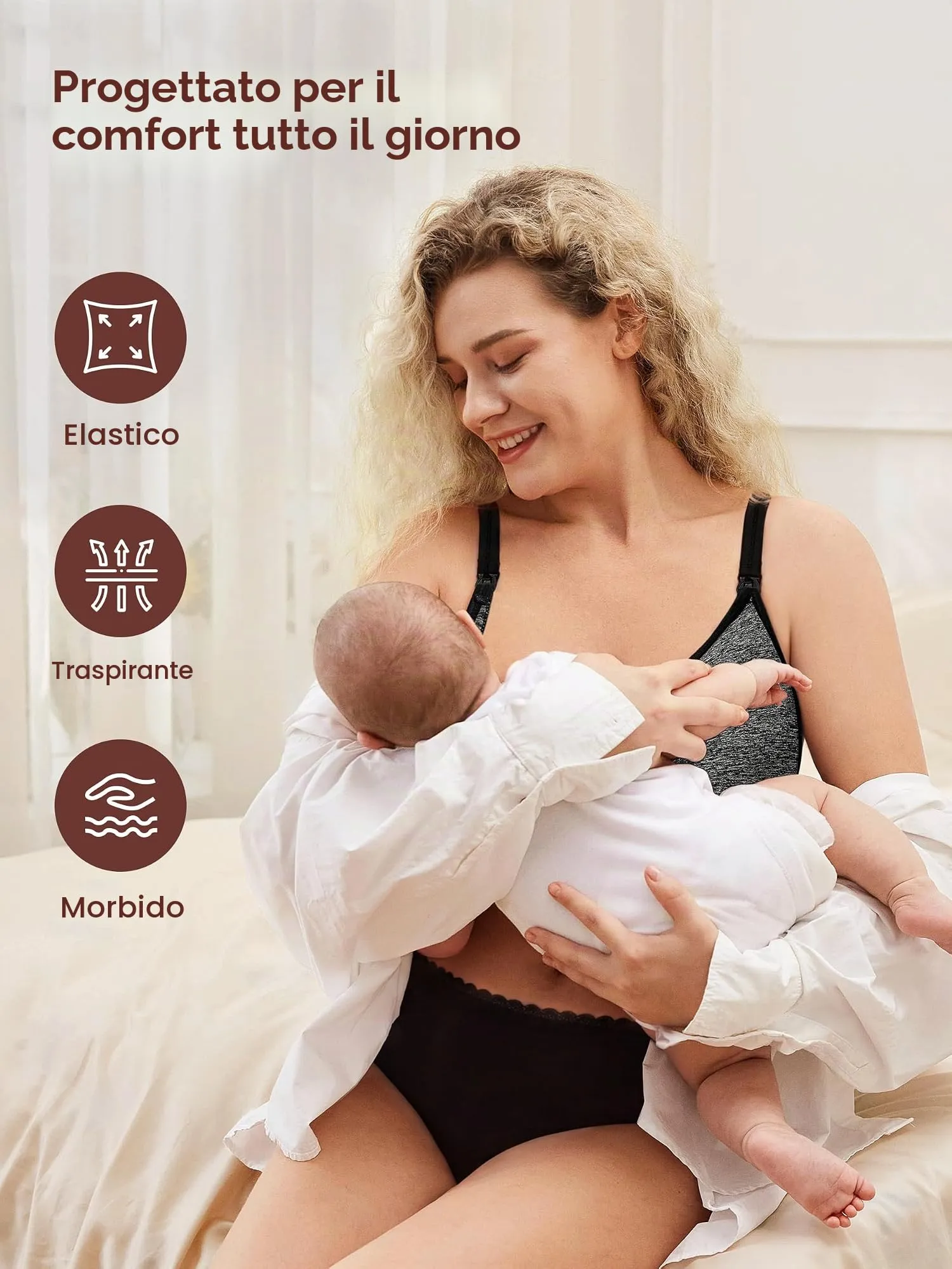 HBselect Reggiseno Allattamento con Estensione per Donna, Set da 3 Pezzi - immagine 5