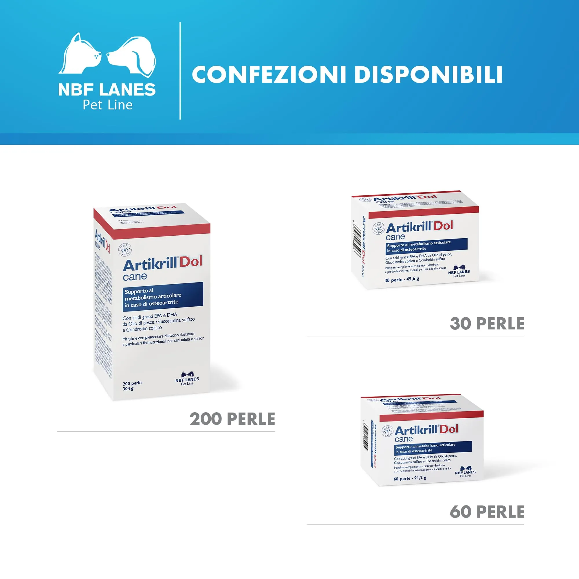 NBF Lanes Artikrill Dol Cane, 200 Perle, Supporto Metabolismo Articolare per Cane Adulto e Senior - immagine 6