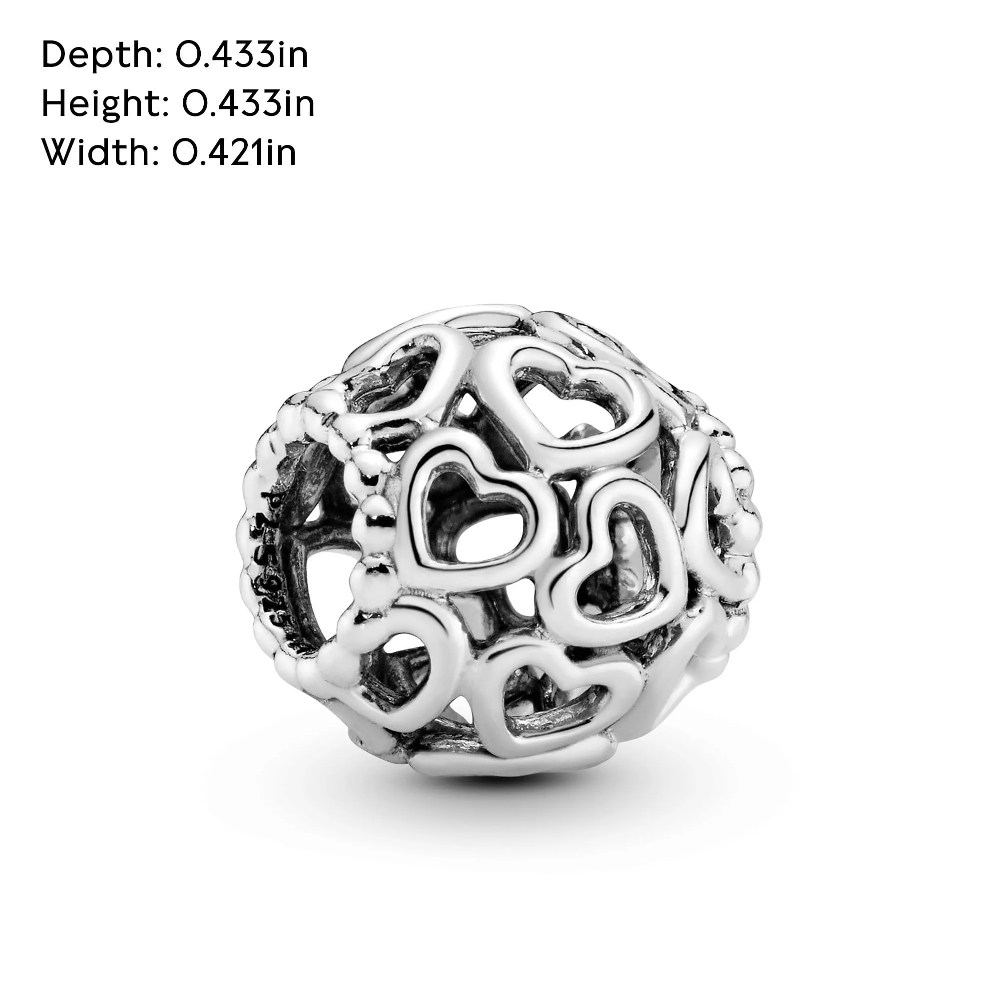 Pandora Charm Cuori All Over in Argento Sterling - immagine 6