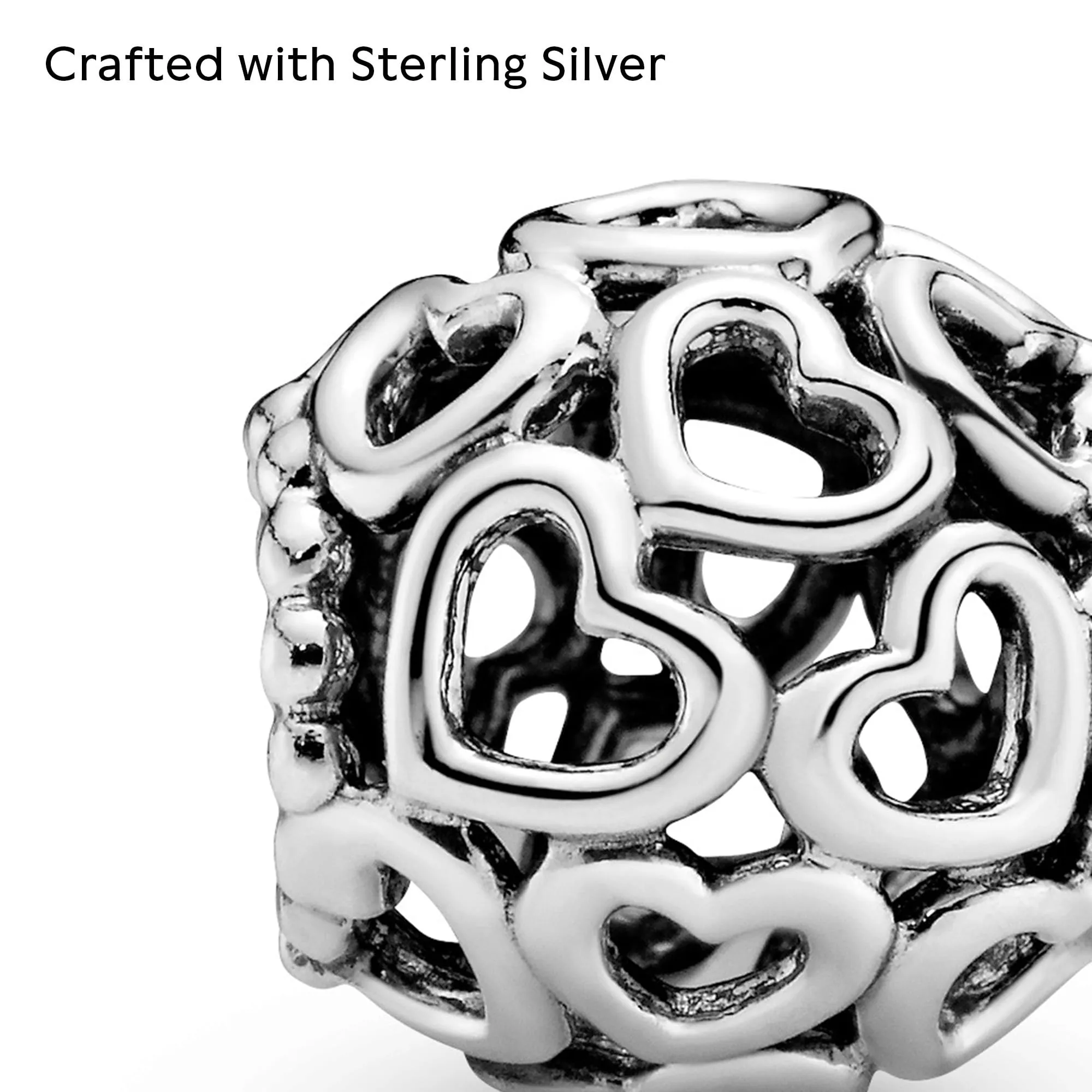 Pandora Charm Cuori All Over in Argento Sterling - immagine 7