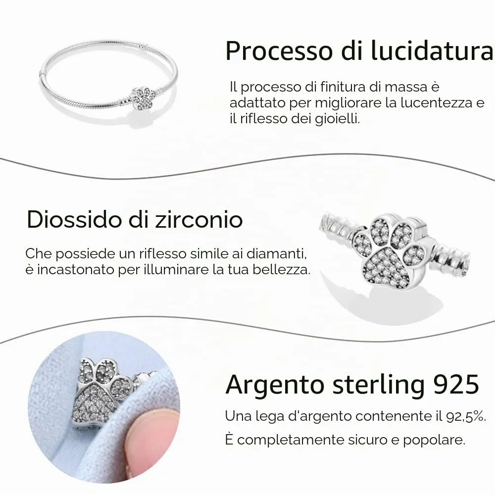 Pandach Bracciale Snake in Argento Sterling 925 per Ciondolo, 20cm - immagine 3