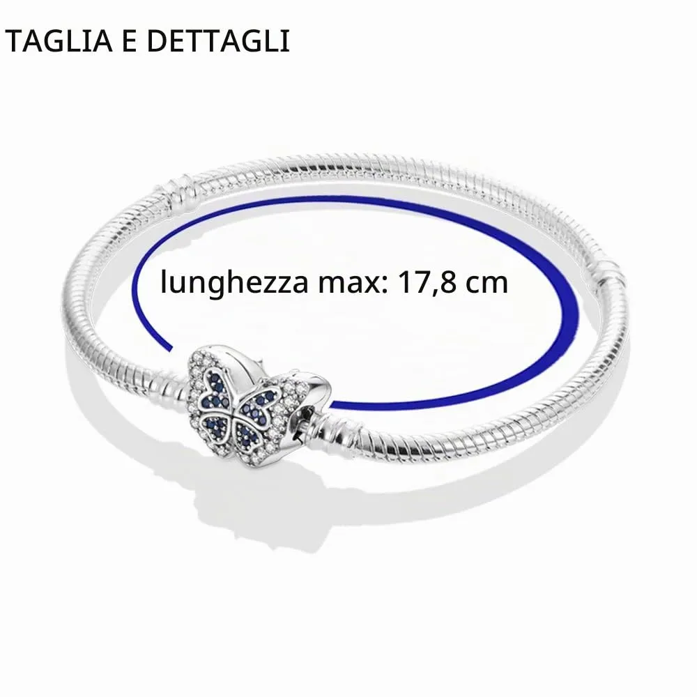 Pandach Bracciale Snake in Argento Sterling 925 per Ciondoli, Compatibile con Pandora, 18cm - immagine 5