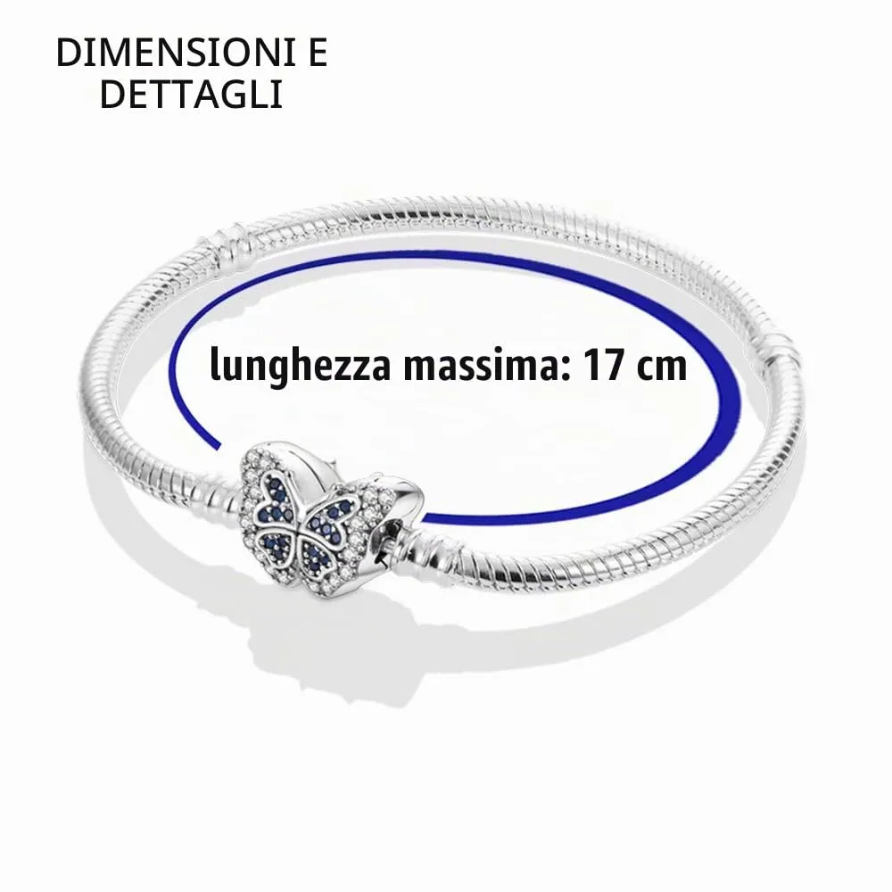 Pandach Bracciale Snake in Argento Sterling 925 per Ciondolo, 17cm - immagine 5