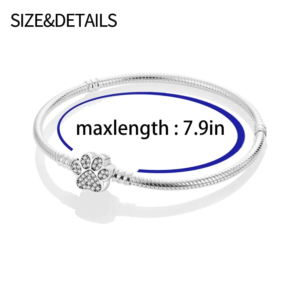 Pandach Bracciale Donna in Argento Sterling 925 Snake, Compatibile con Pandora, 20cm - immagine 4