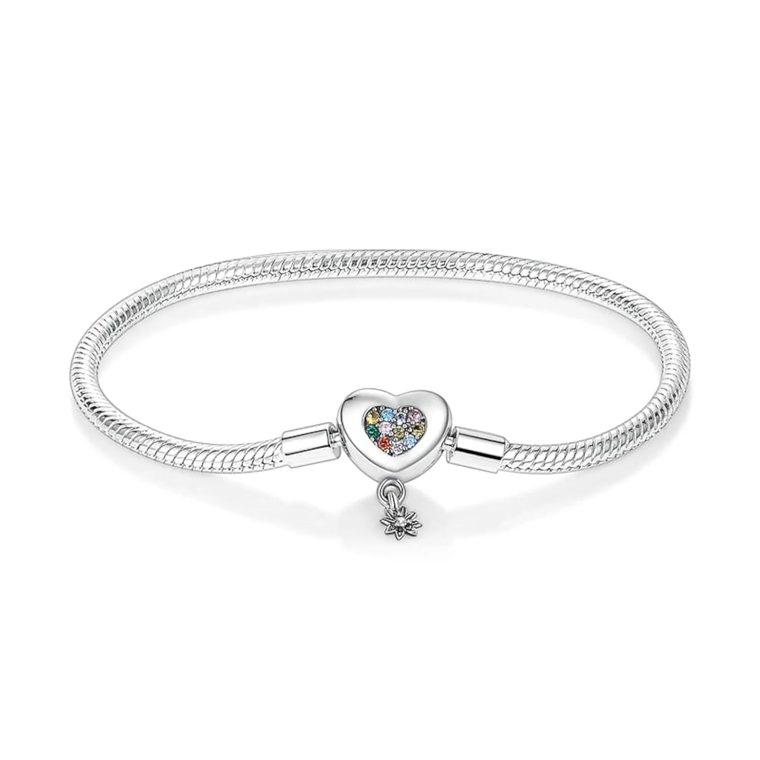 Pandach Bracciale Snake in Argento Sterling 925 per Ciondolo, Compatibile con Pandora, 17cm - immagine 1