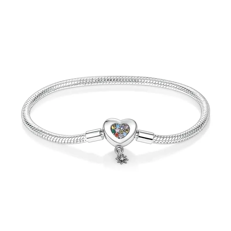 Pandach Bracciale Snake in Argento Sterling 925 per Ciondolo, Compatibile con Pandora, 17cm - immagine 2