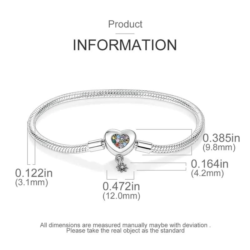 Pandach Bracciale Snake in Argento Sterling 925 per Ciondolo, Compatibile con Pandora, 17cm - immagine 4