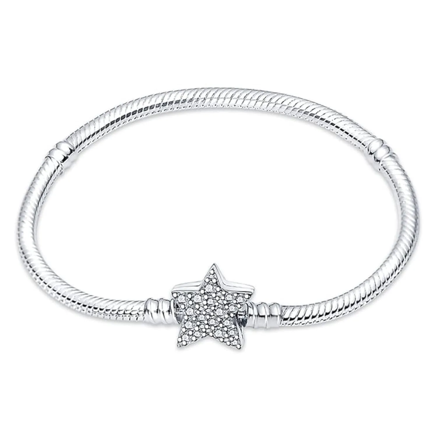 Pandach Bracciale Snake in Argento Sterling 925 per Ciondolo, Compatibile con Pandora, 17cm - immagine 1