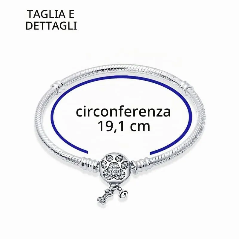 Pandach Bracciale Snake in Argento Sterling 925 per Ciondolo, Compatibile con Pandora, 19cm - immagine 6