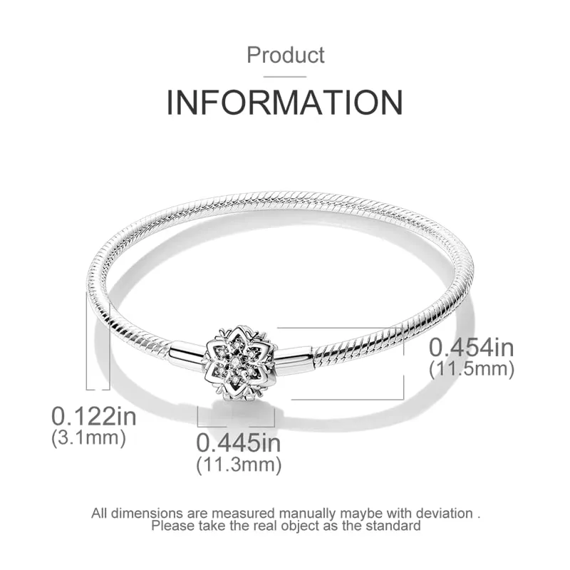 Pandach Bracciale Donna in Argento Sterling 925 Snake, Compatibile con Pandora, 17cm - immagine 4