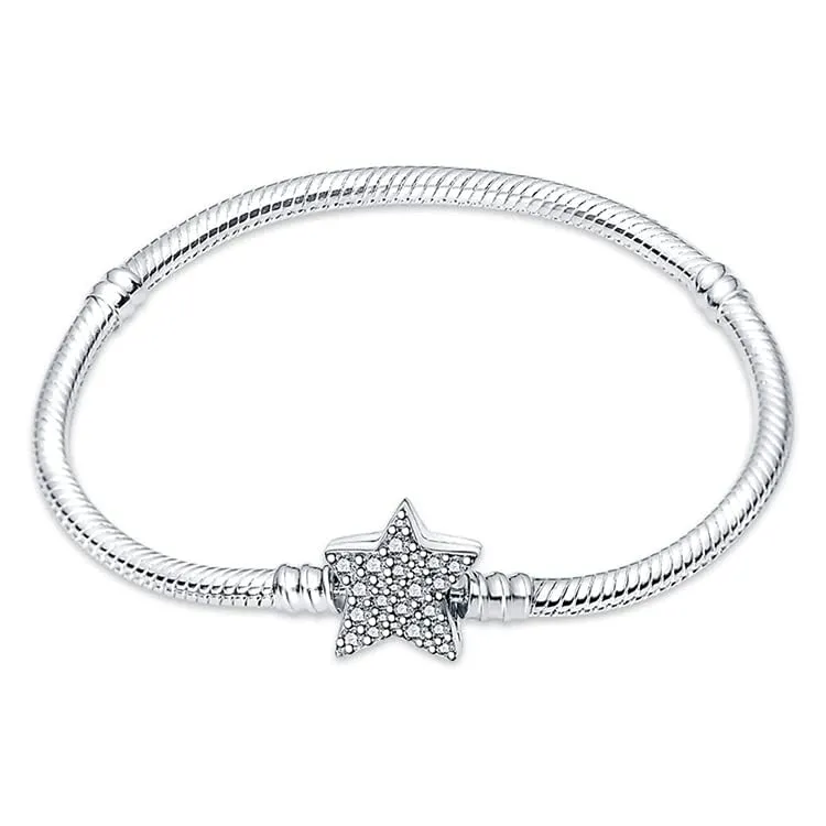 Pandach Bracciale Snake in Argento Sterling 925 per Ciondolo, Compatibile con Pandora, 19cm - immagine 2