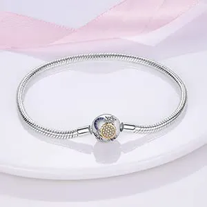 Pandach Bracciale Snake in Argento Sterling 925 per Ciondoli, Compatibile con Pandora, 20cm - immagine 2