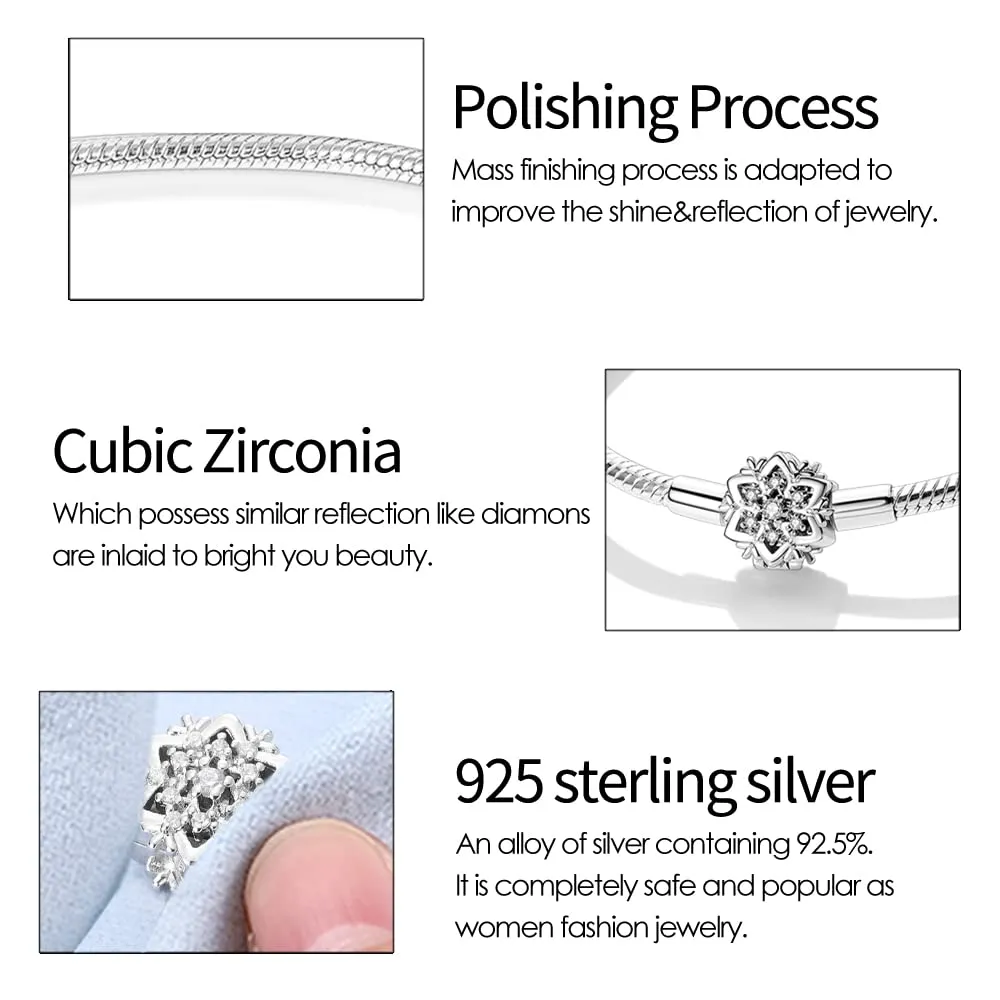 Pandach Bracciale Snake in Argento Sterling 925 per Ciondoli, Compatibile con Pandora, 20cm - immagine 5