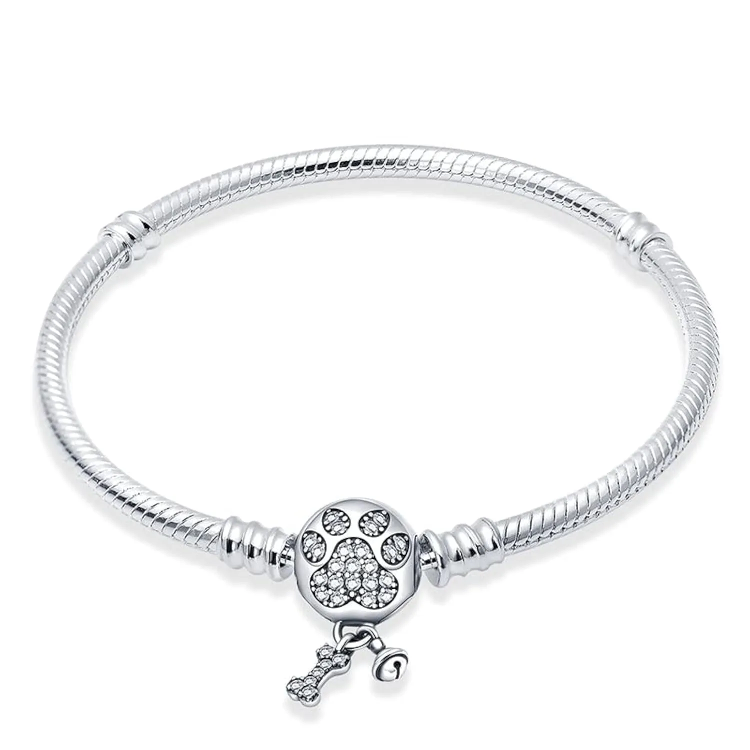 Pandach Bracciale Snake in Argento Sterling 925 per Ciondolo, Compatibile con Pandora, 21cm - immagine 1