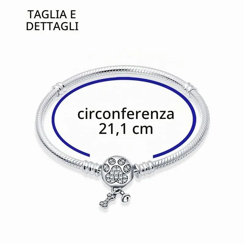Pandach Bracciale Snake in Argento Sterling 925 per Ciondolo, Compatibile con Pandora, 21cm - immagine 6