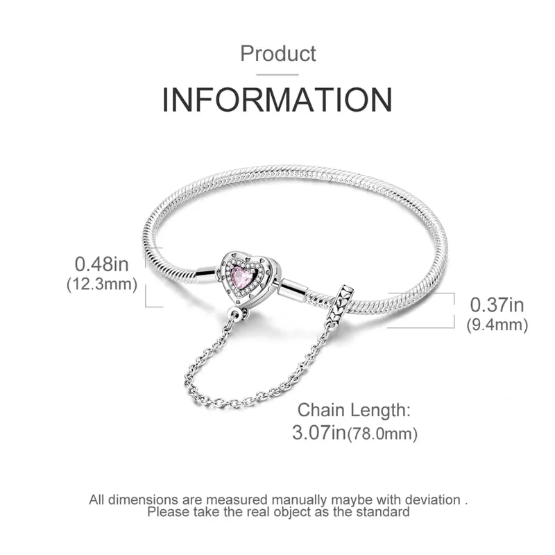 Pandach Bracciale Snake in Argento Sterling 925 per Ciondolo, Compatibile con Pandora, 18cm - immagine 5