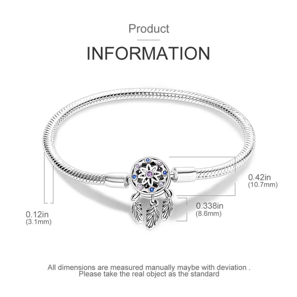 Pandach Bracciale Donna in Argento Sterling 925 Snake, Compatibile con Pandora, 17cm - immagine 5