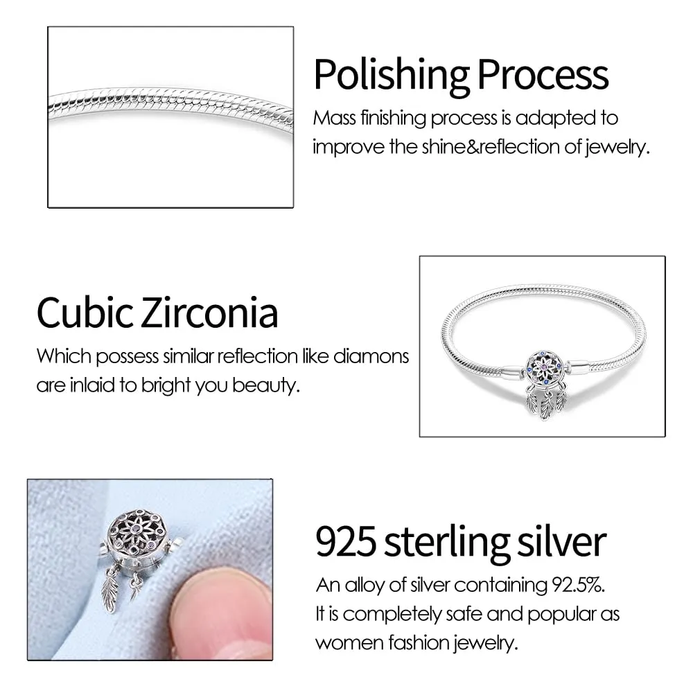 Pandach Bracciale Donna in Argento Sterling 925 Snake, Compatibile con Pandora, 20cm - immagine 3