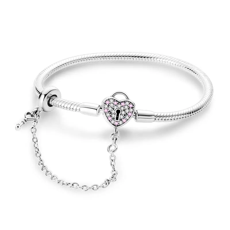 Pandach Bracciale Snake in Argento Sterling 925 per Ciondolo, Compatibile con Pandora, 17cm - immagine 1