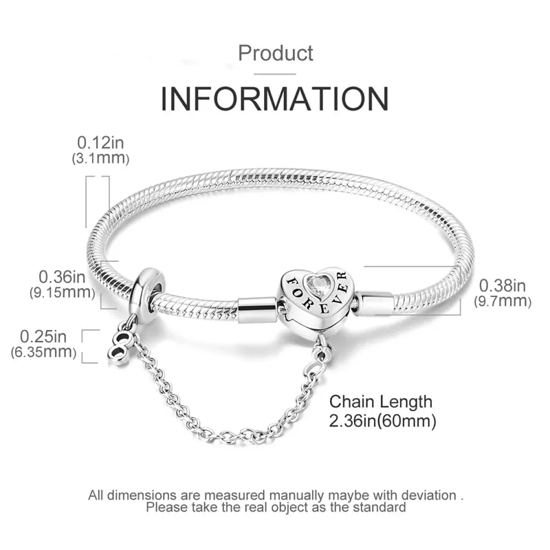 Pandach Bracciale Snake in Argento Sterling 925 per Ciondoli, Compatibile con Pandora, 17cm - immagine 5