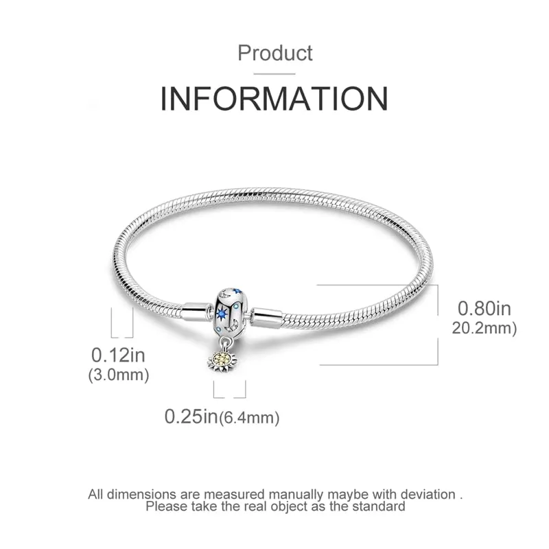 Pandach Bracciale Snake in Argento Sterling 925 per Ciondoli Compatibile con Pandora, 19cm - immagine 5