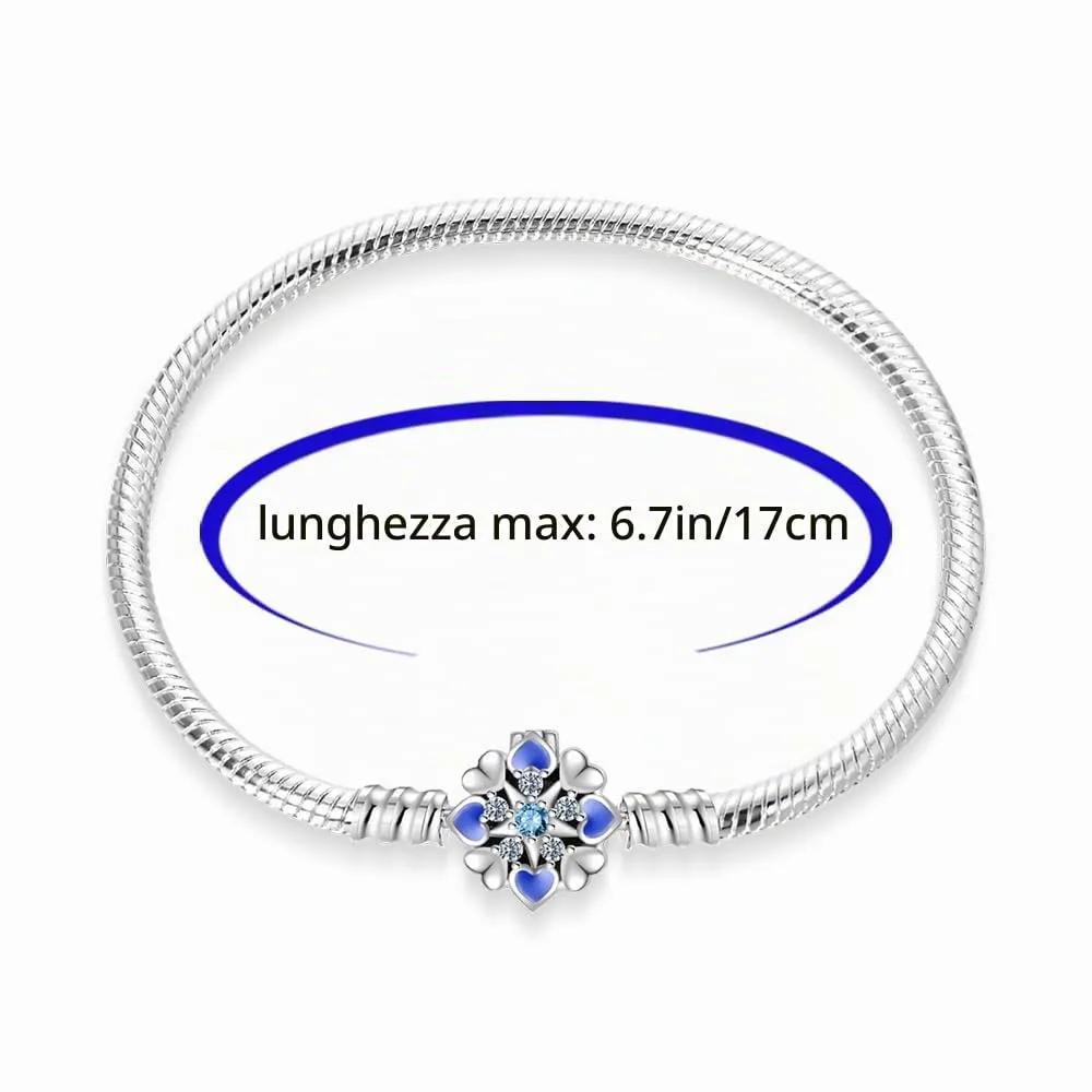 Pandach Bracciale Donna in Argento Sterling 925 Snake, Compatibile con Pandora, 17cm - immagine 6