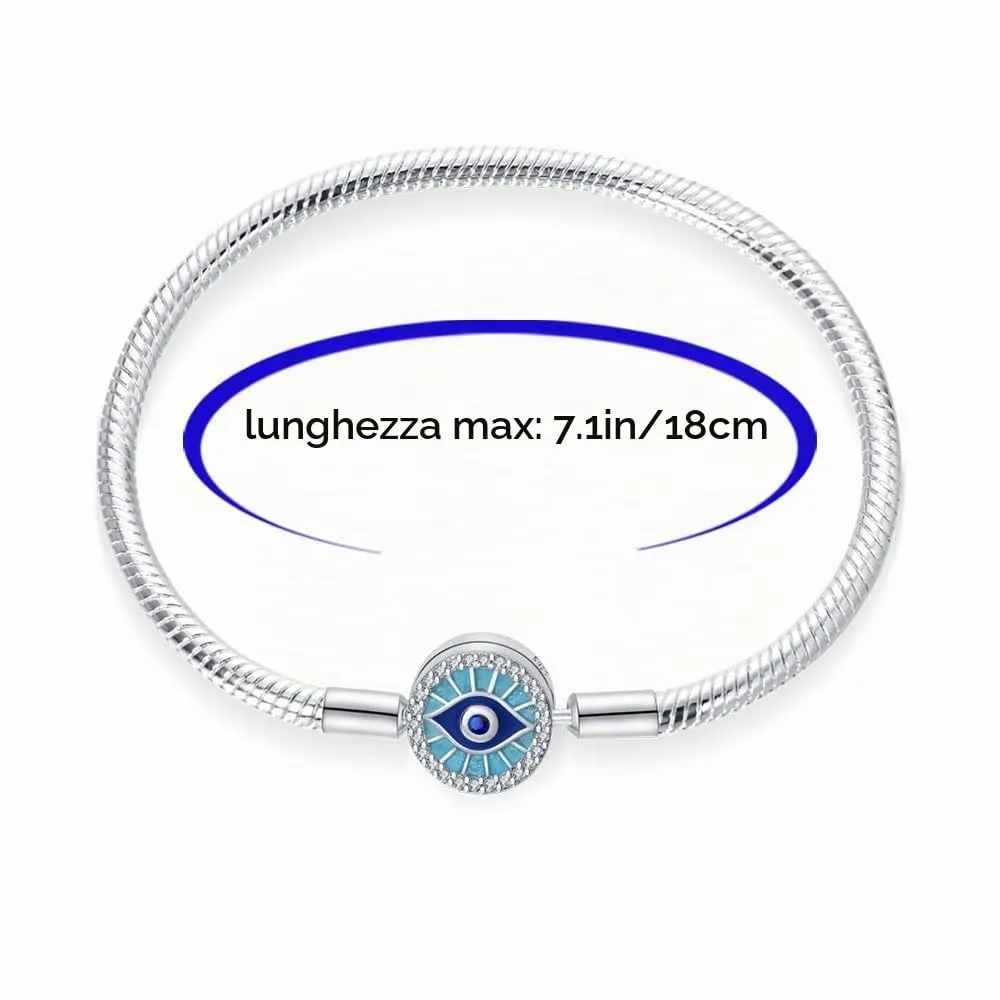 Pandach Bracciale Donna in Argento Sterling 925 Snake, Compatibile con Pandora, 18cm - immagine 6