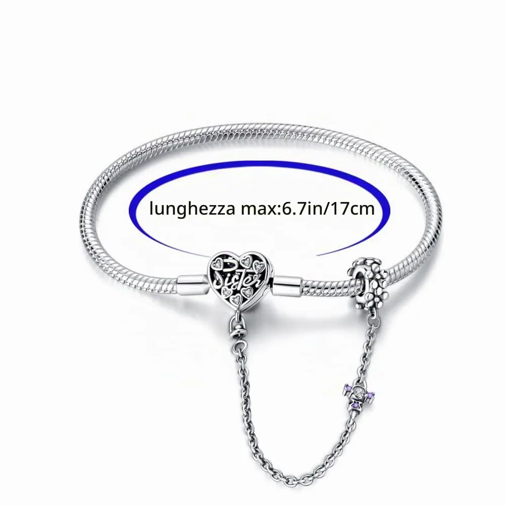 Pandach Bracciale Snake in Argento Sterling 925 Compatibile con Pandora, 17cm - immagine 6