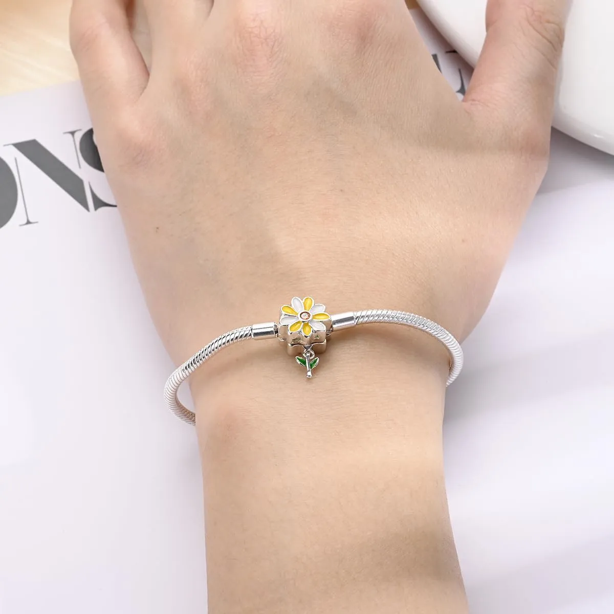 Pandach Bracciale Snake in Argento Sterling 925 per Ciondoli, Compatibile con Pandora, 19cm - immagine 5