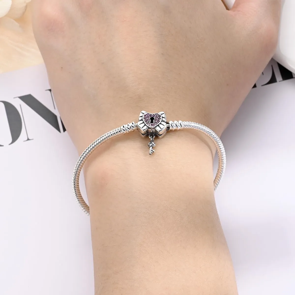 Pandach Bracciale Snake in Argento Sterling 925 per Donna, Compatibile con Pandora, 18cm - immagine 5