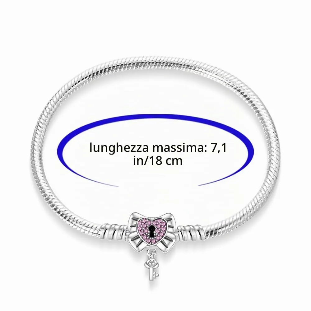 Pandach Bracciale Snake in Argento Sterling 925 per Donna, Compatibile con Pandora, 18cm - immagine 6