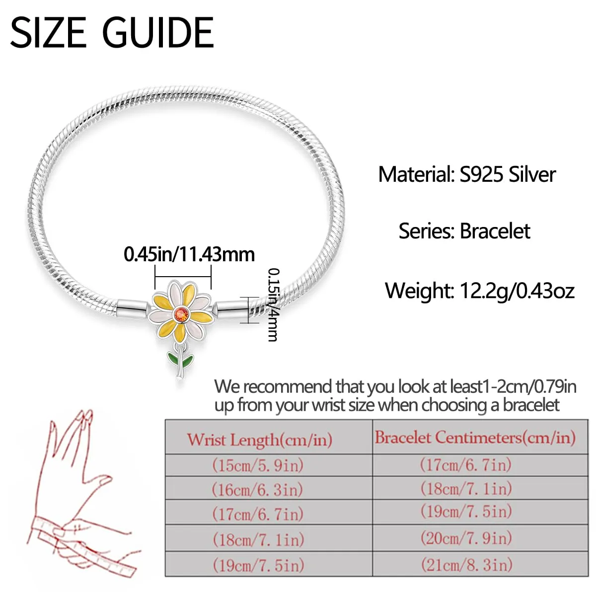 Pandach Bracciale Donna in Argento Sterling 925 Snake, Compatibile con Pandora, 20cm - immagine 4