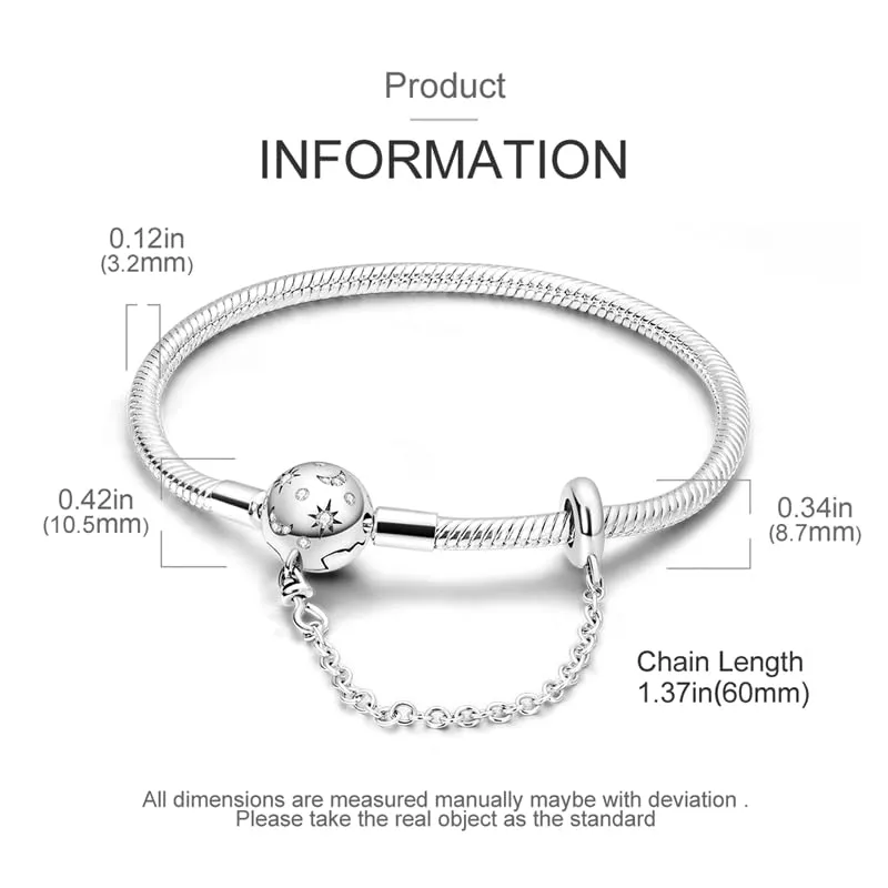 Pandach Bracciale Snake in Argento Sterling 925 per Ciondolo, Compatibile con Pandora, 20cm - immagine 5