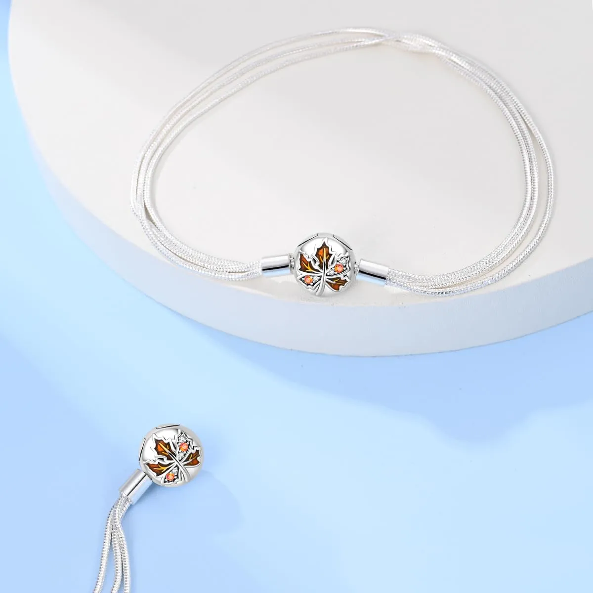 Pandach Bracciale Snake in Argento Sterling 925 per Ciondolo, Compatibile con Pandora, 18cm - immagine 3
