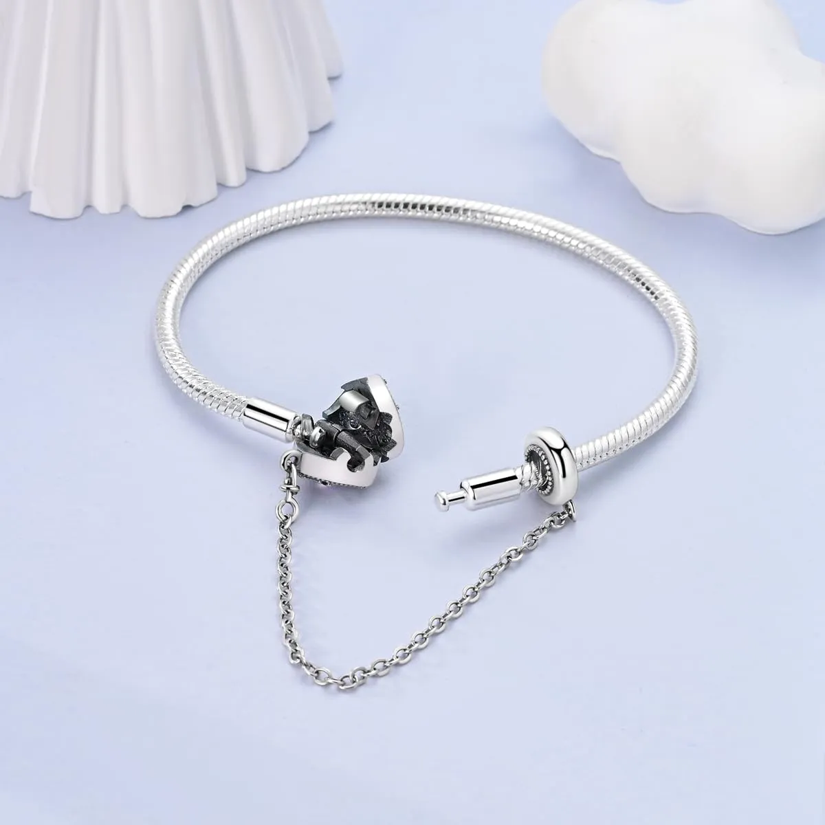 Pandach Bracciale Snake in Argento Sterling 925 per Ciondolo Compatibile con Pandora, 17cm - immagine 2