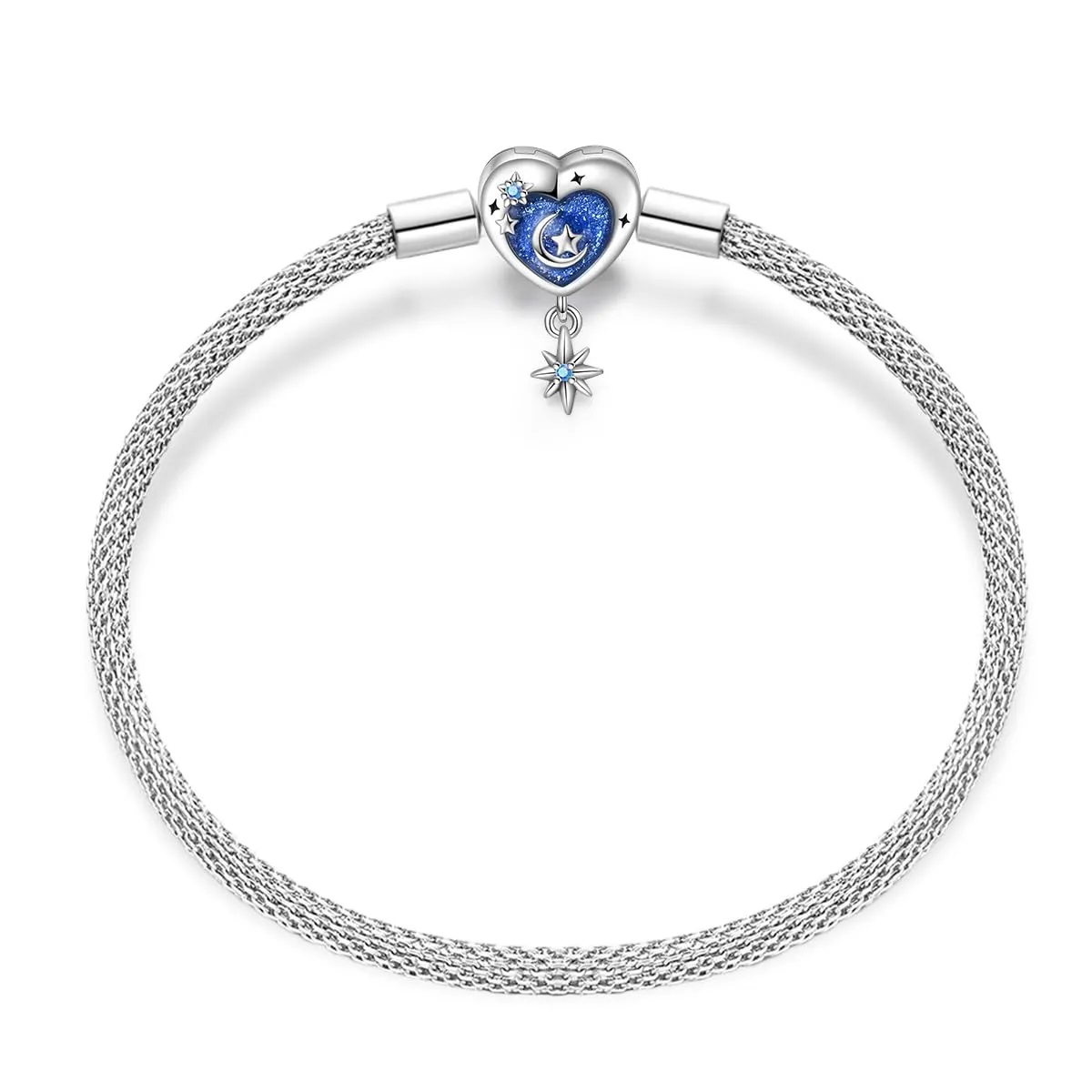 Pandach Bracciale Snake in Argento Sterling 925 per Ciondoli Compatibile con Pandora, 17cm - immagine 1