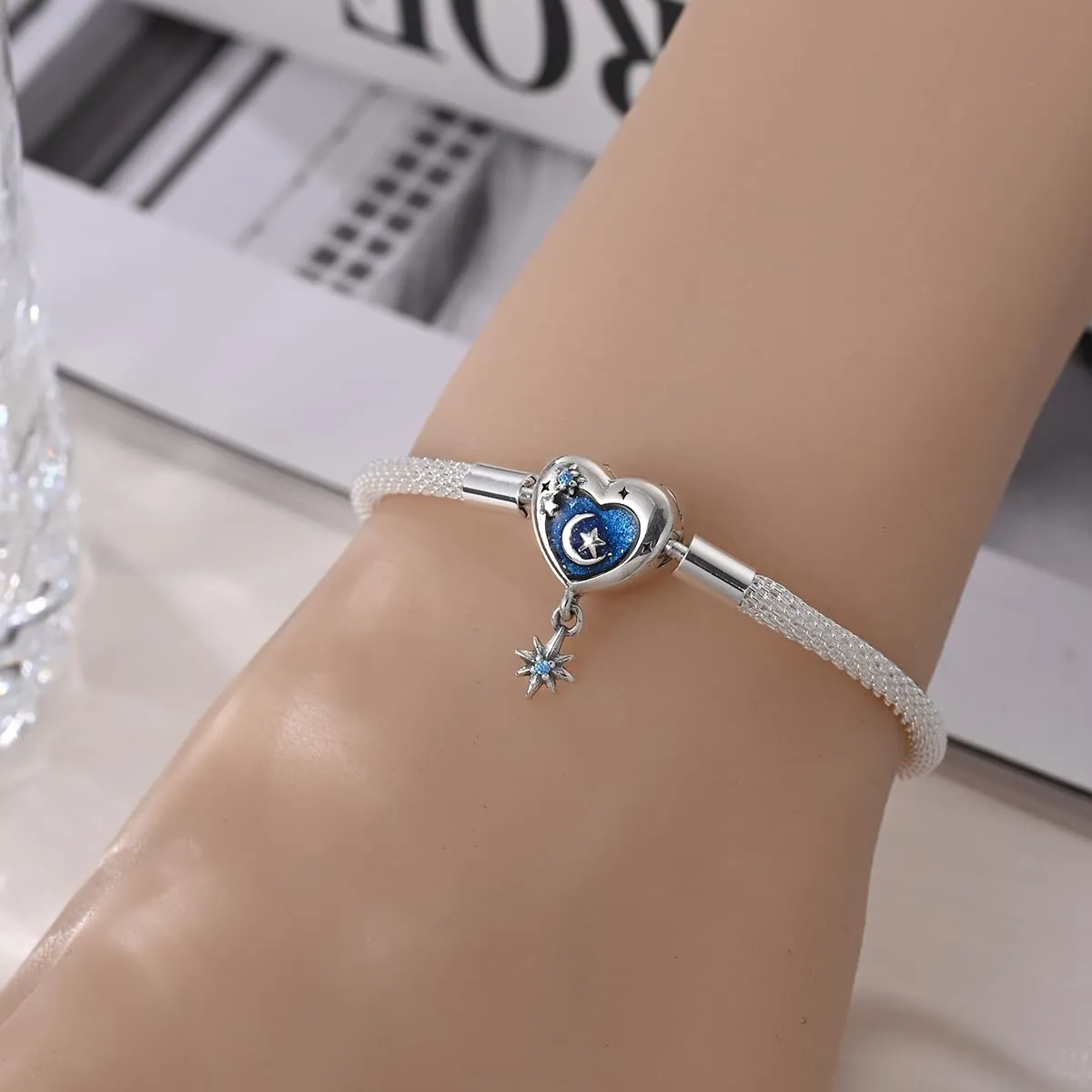 Pandach Bracciale Snake in Argento Sterling 925 per Ciondoli Compatibile con Pandora, 17cm - immagine 4