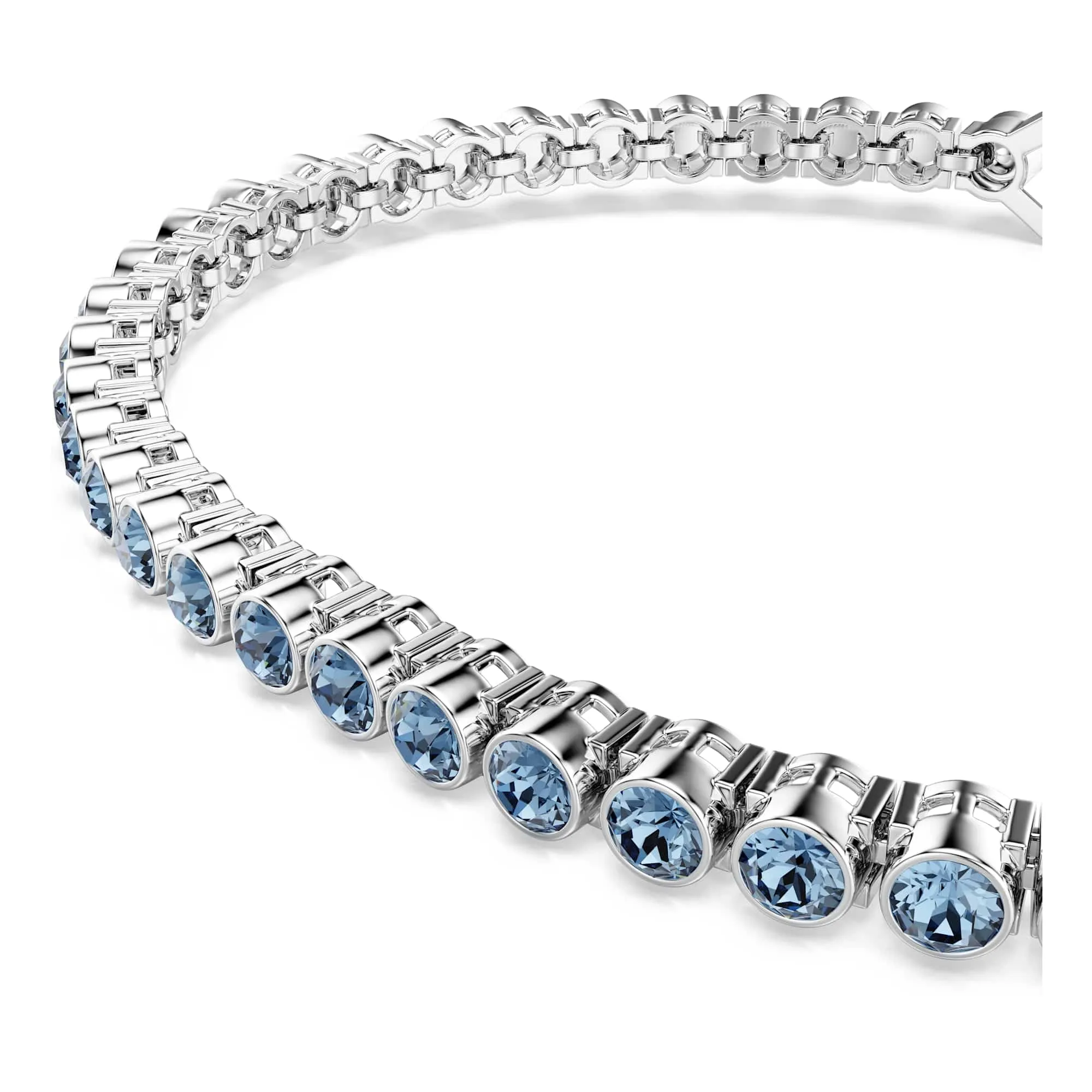 Swarovski Imber Bracciale Tennis, Cristalli Blu, Placcatura Rodio, 16,5-18,5 cm - immagine 4