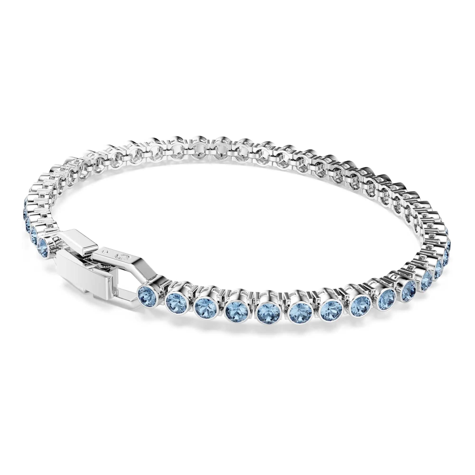 Swarovski Imber Bracciale Tennis, Cristalli Blu, Placcatura Rodio, 16,5-18,5 cm - immagine 5