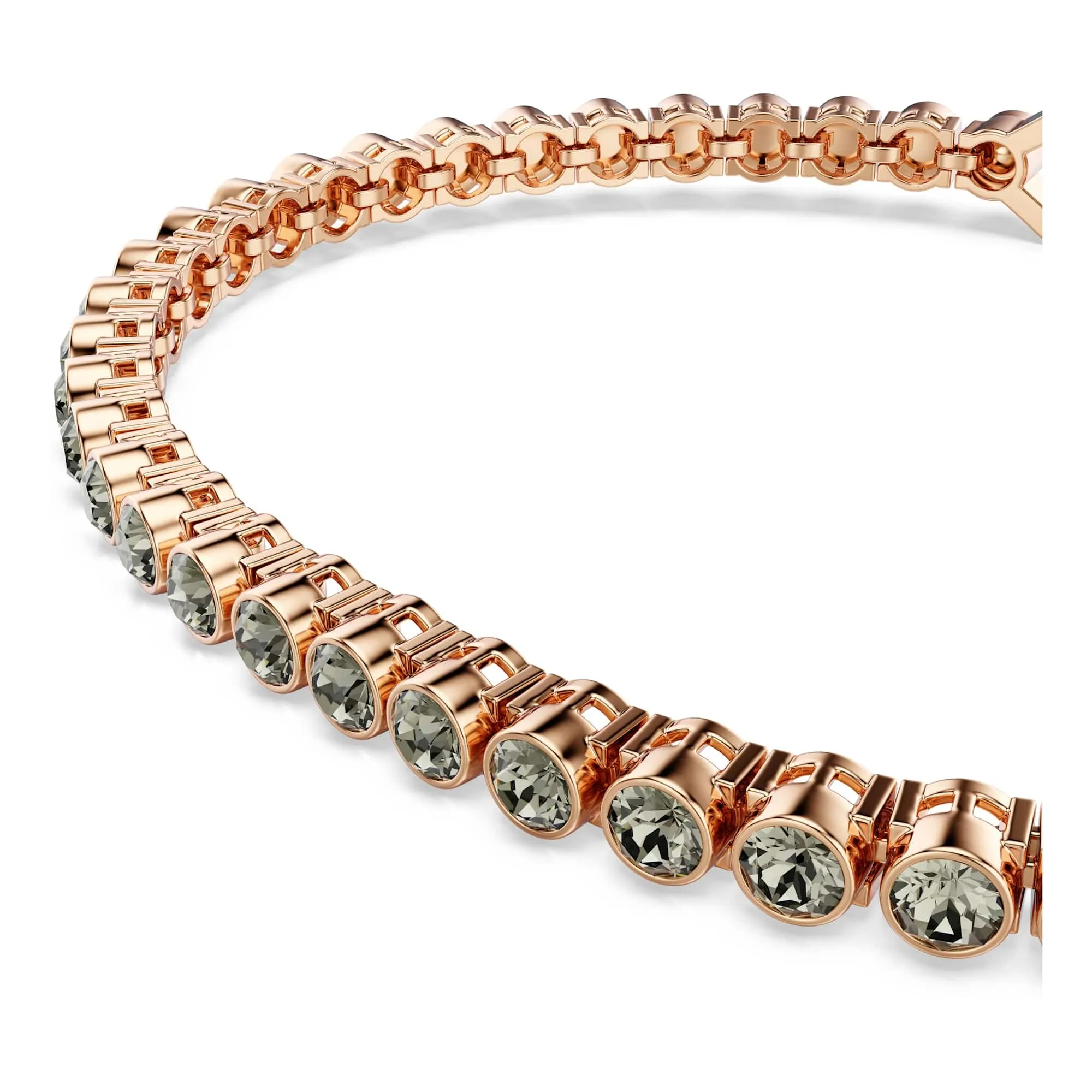Swarovski Imber Bracciale Tennis con Cristalli Neri, Taglio Round, Placcatura Oro Rosa, 16,5-18,5 cm - immagine 4