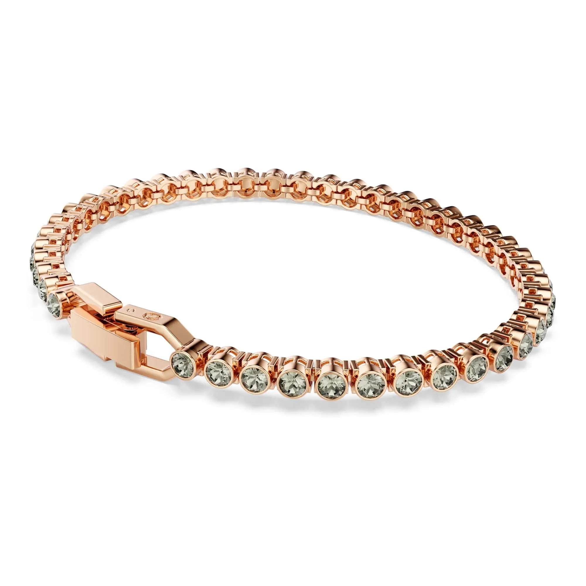 Swarovski Imber Bracciale Tennis con Cristalli Neri, Taglio Round, Placcatura Oro Rosa, 16,5-18,5 cm - immagine 5