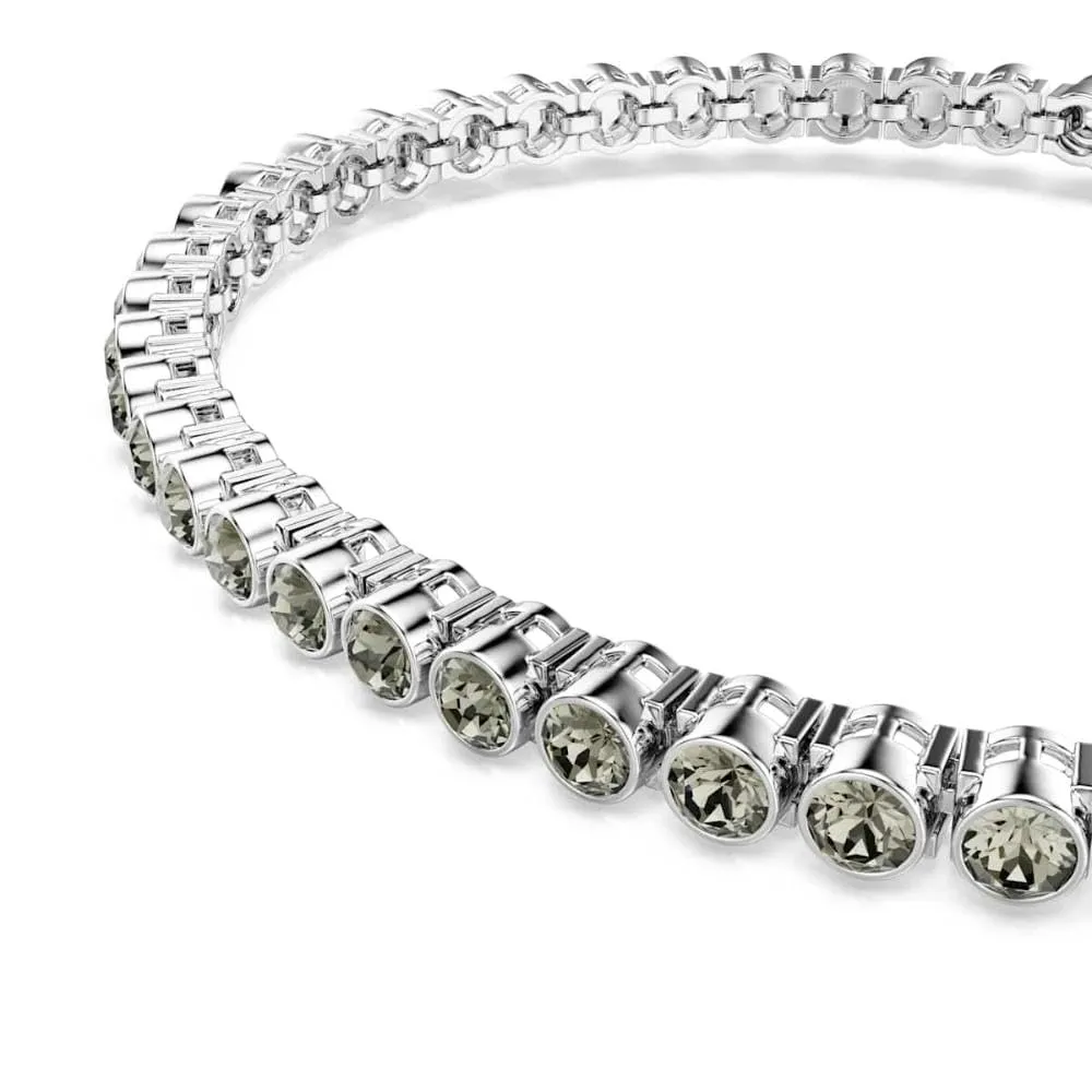 Swarovski Imber Bracciale Tennis con Cristalli Neri, Taglio Round, Placcatura in Tonalità Rodio, 16,5-18,5 cm - immagine 4