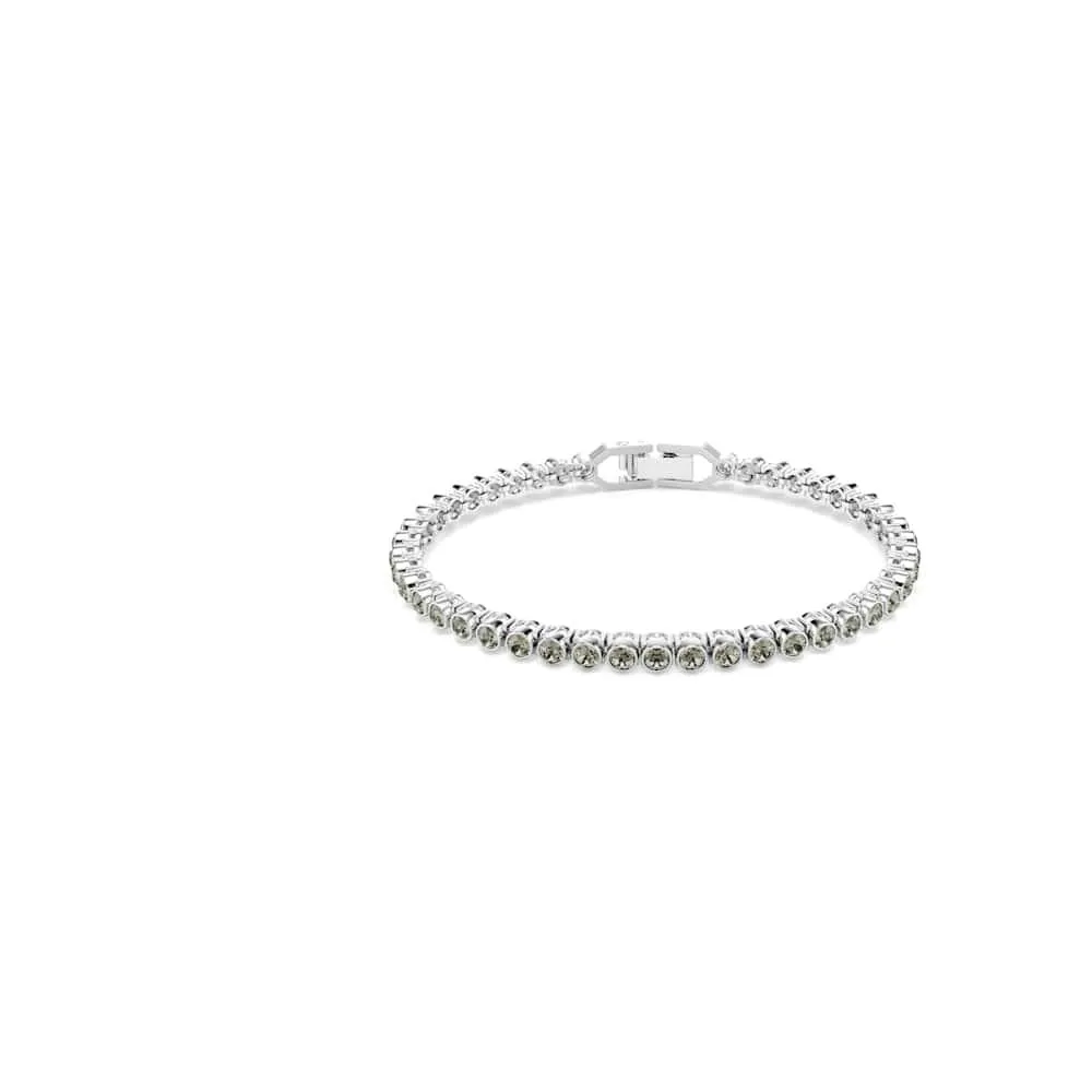 Swarovski Imber Bracciale Tennis con Cristalli Neri, Taglio Round, Placcatura in Tonalità Rodio, 16,5-18,5 cm - immagine 6